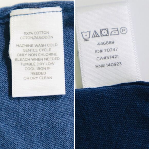 Lou & Grey Size XS Cotton Jersey Knit Tee Cap Sleeve Crew Neck Blue - Picture 9 of 9